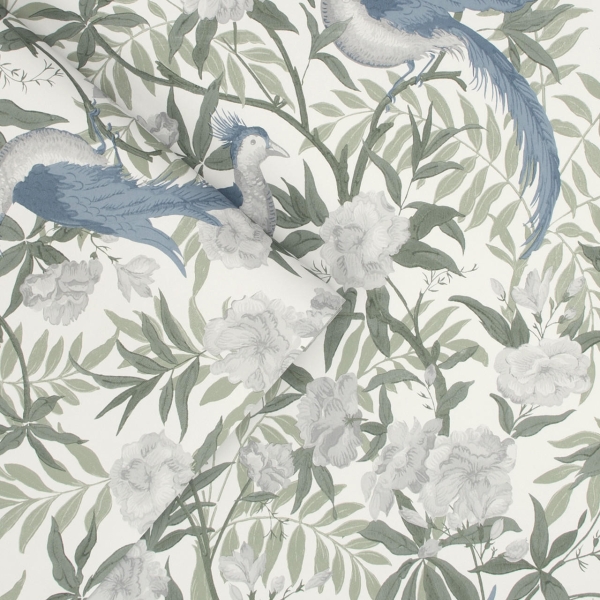 Laura Ashley Sage Osterley Wallpaper | The Online Lighting Store