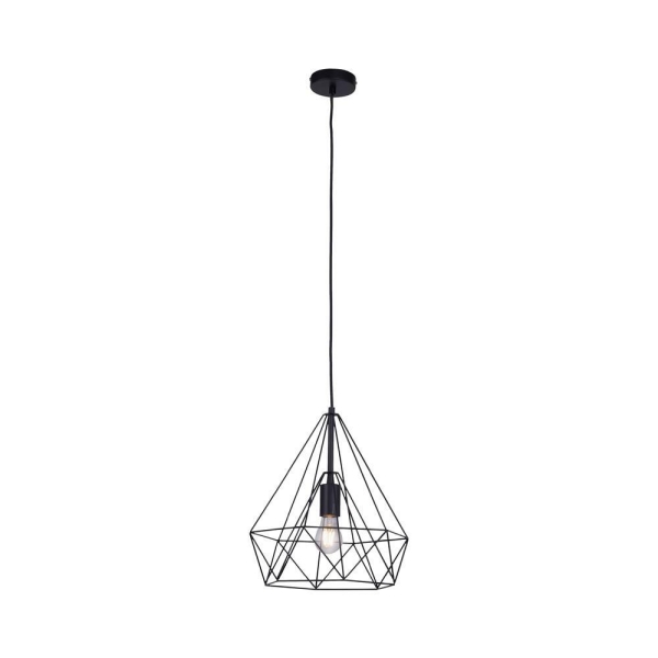 SKELETTON Black Circular Wire Frame Pendant Light